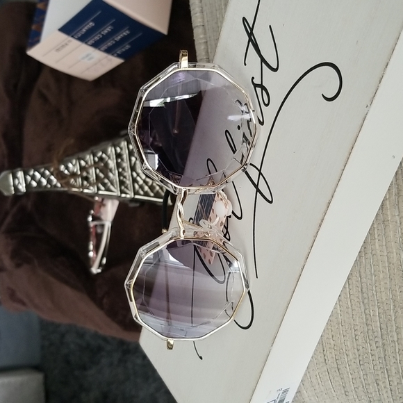 High quality SUNGLASSES cut Shining octagon Round Rhinestone Sunglasses … - Picture 1 of 3